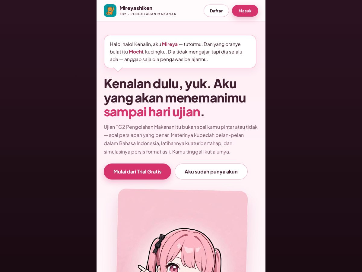 Landing-page snapshot of mireyashiken.com