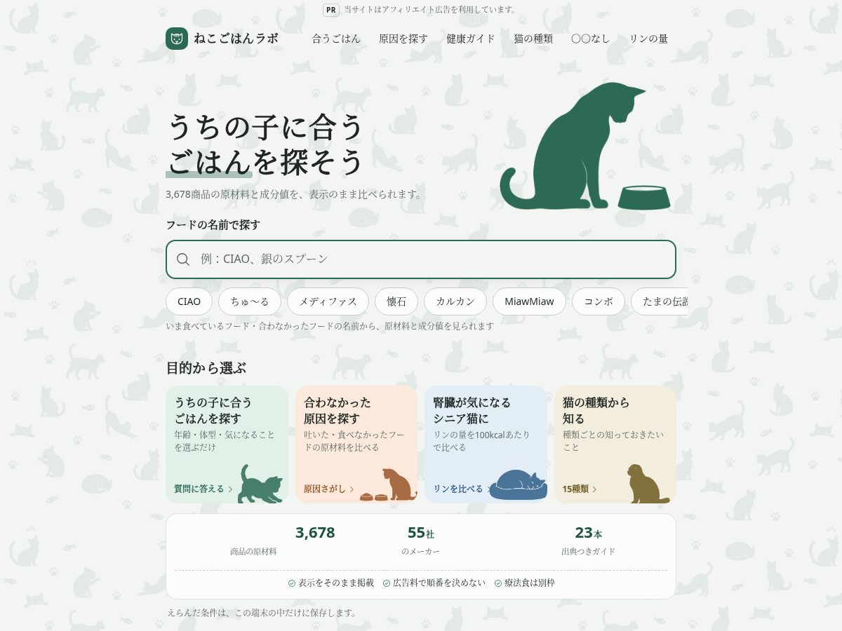 Landing-page snapshot of nekogohanlab.com