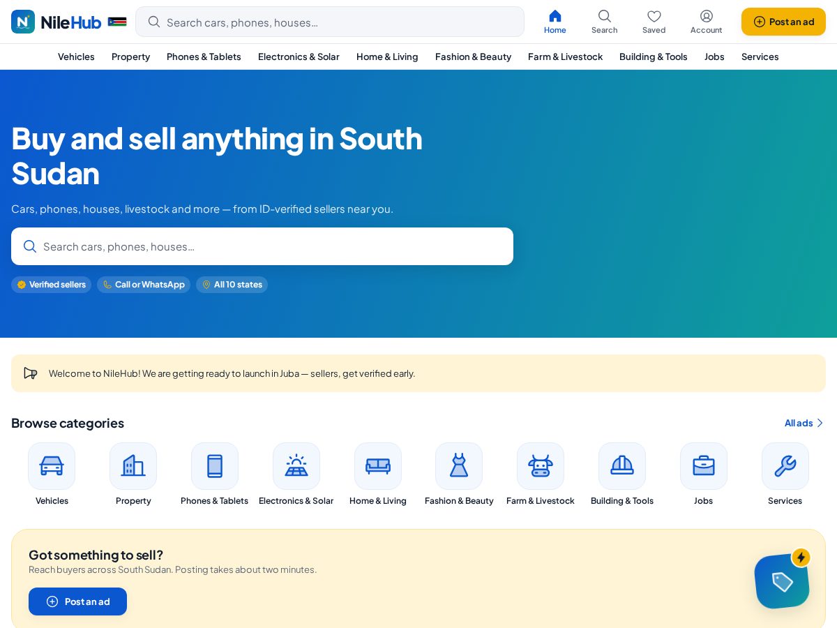 Landing-page snapshot of nilehub.app