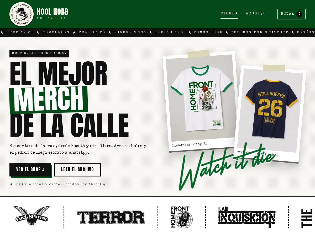 Landing-page snapshot of nortasunamerch.com