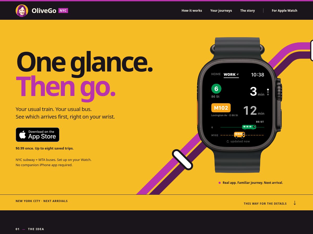 Landing-page snapshot of olivego.app
