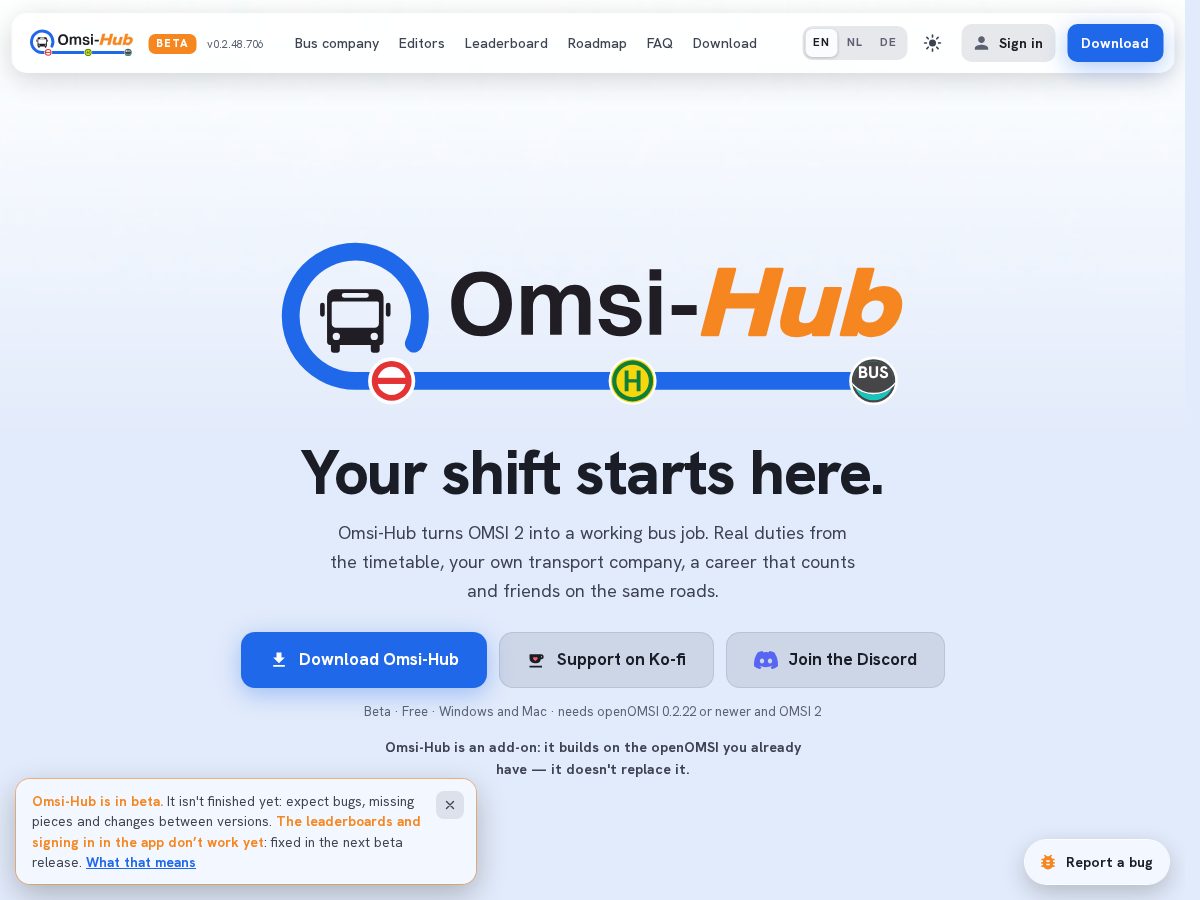 Landing-page snapshot of omsihub.com