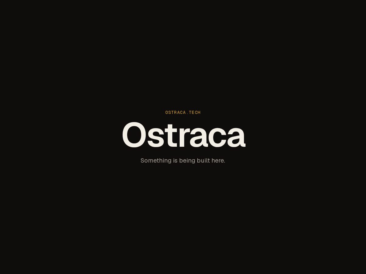 Landing-page snapshot of ostraca.tech