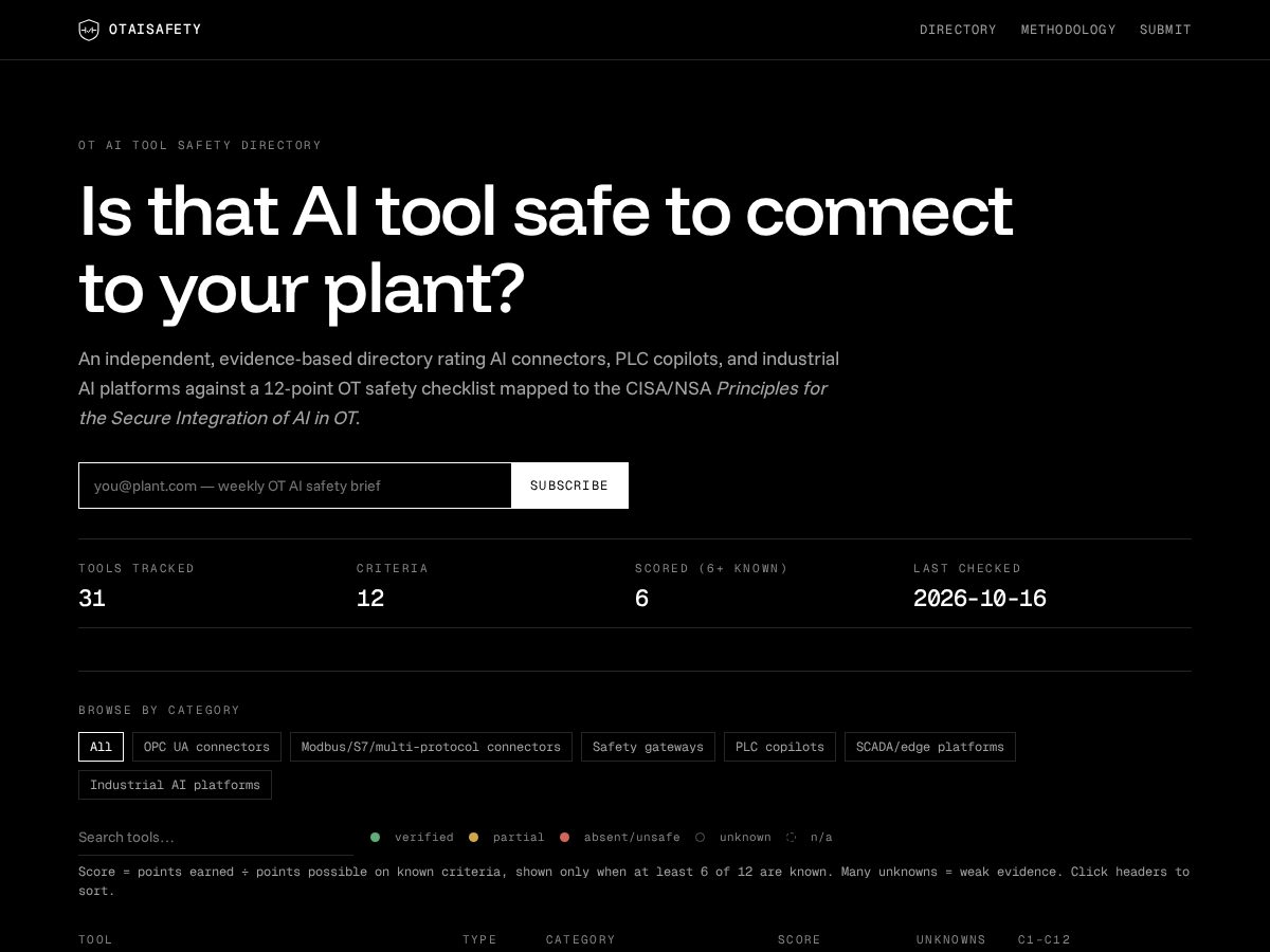 Landing-page snapshot of otaisafety.com