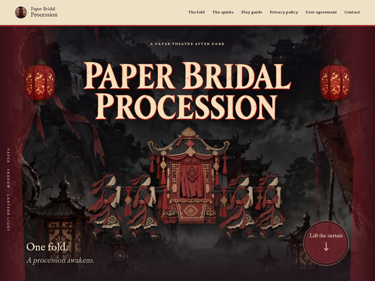 Landing-page snapshot of paperbridalprocession.online