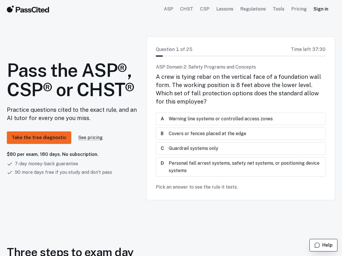 Landing-page snapshot of passcited.com