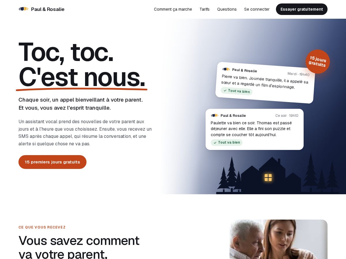 Landing-page snapshot of pauletrosalie.com