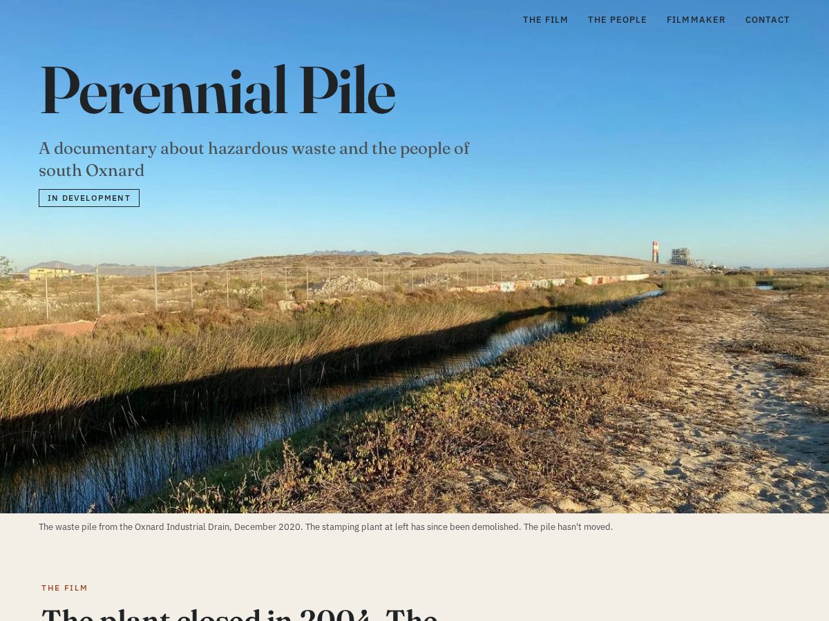 Landing-page snapshot of perennialpile.com