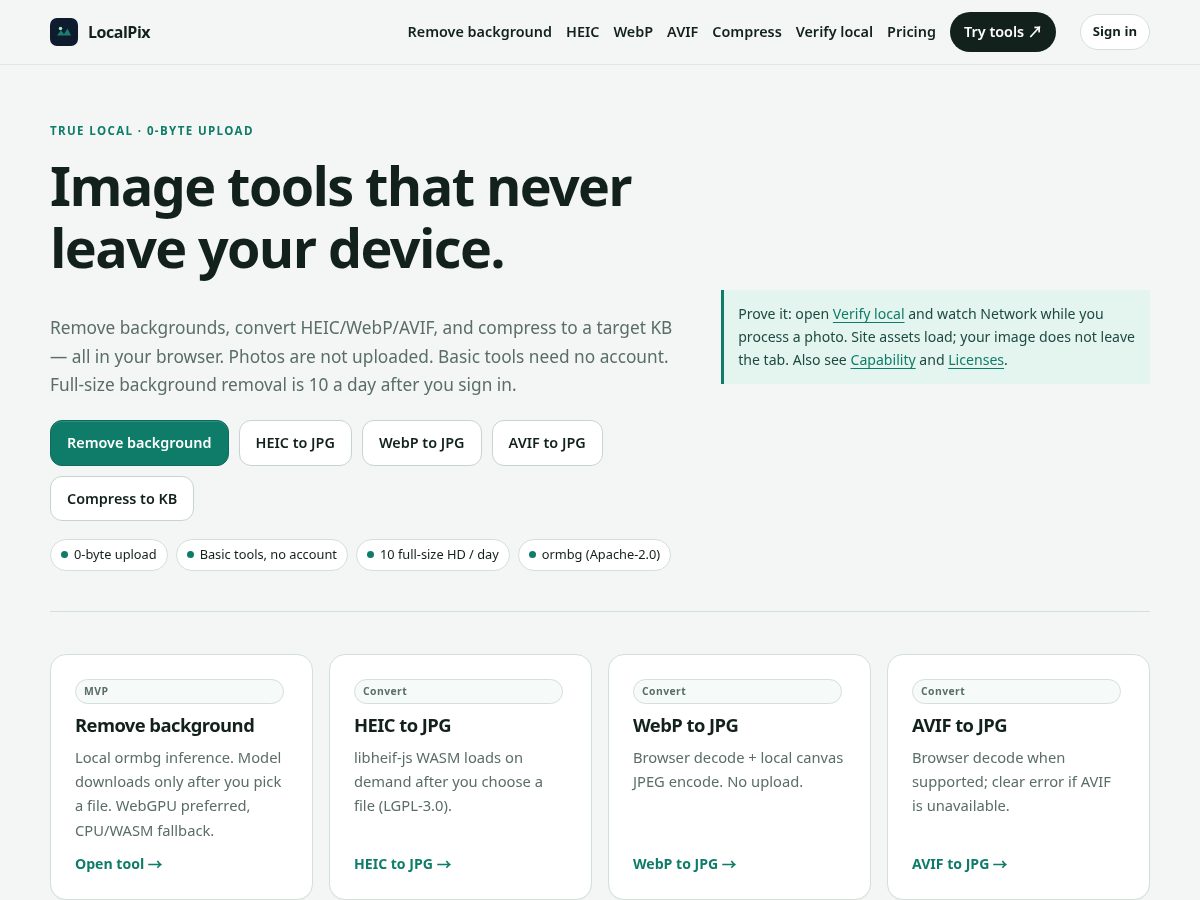 Landing-page snapshot of pixcut.app