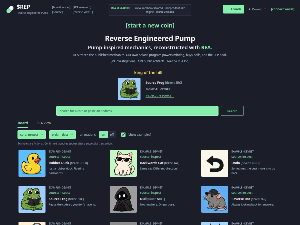 Landing-page snapshot of pumprep.fun
