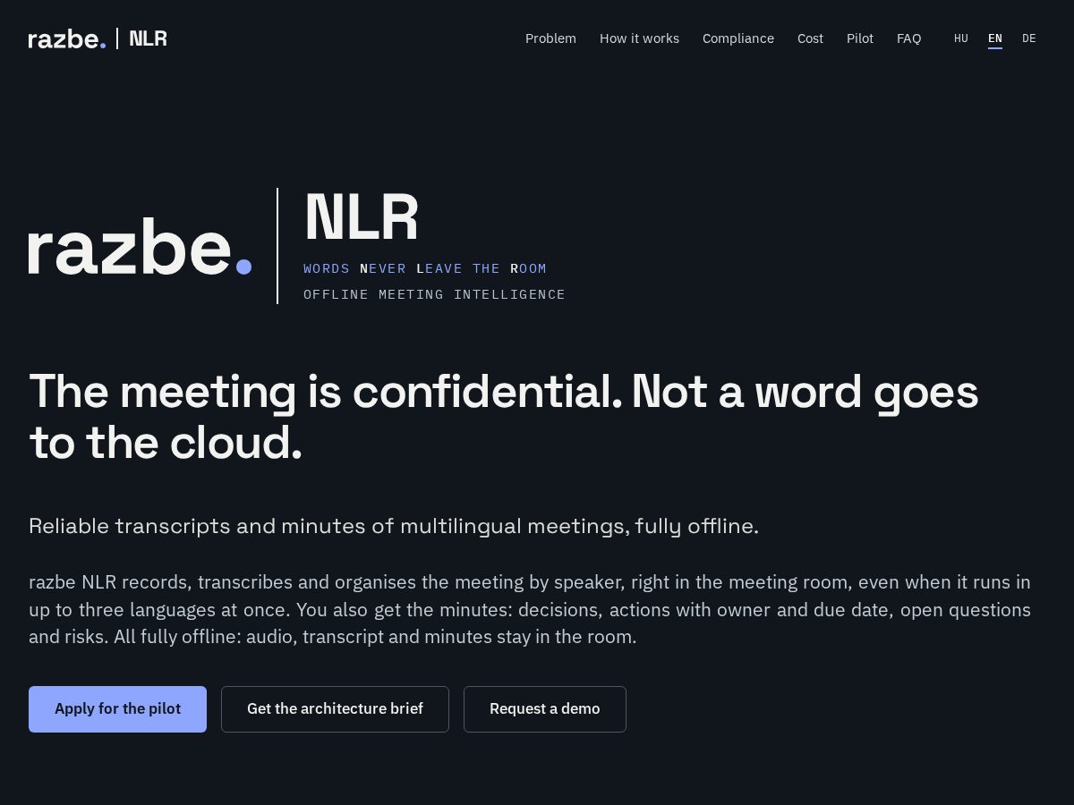 Landing-page snapshot of razbenlr.com