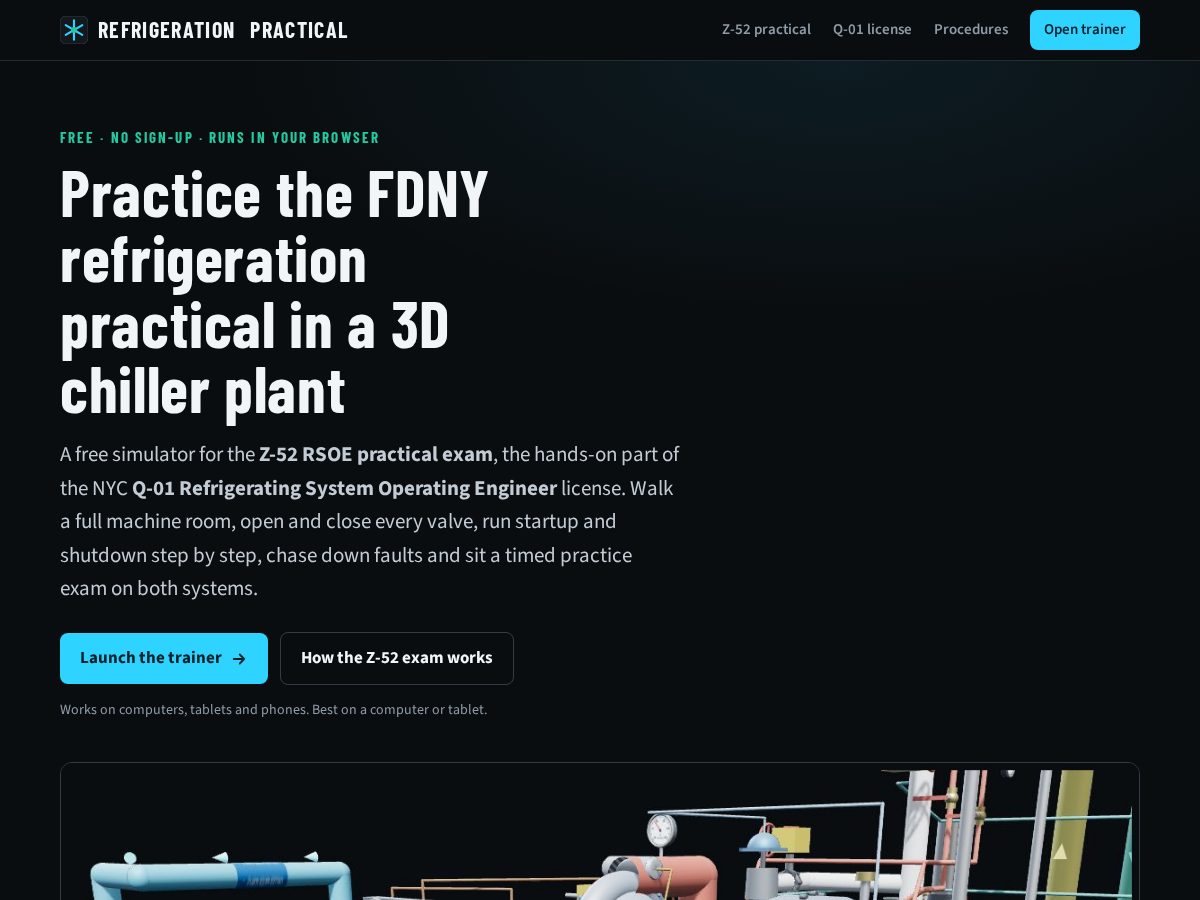 Landing-page snapshot of refrigerationpractical.com