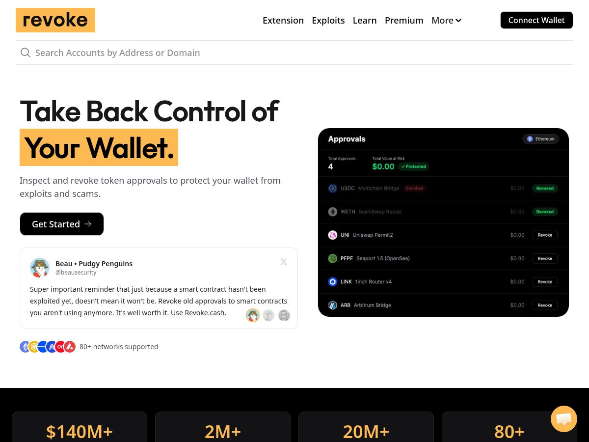 Landing-page snapshot of revokecash.site