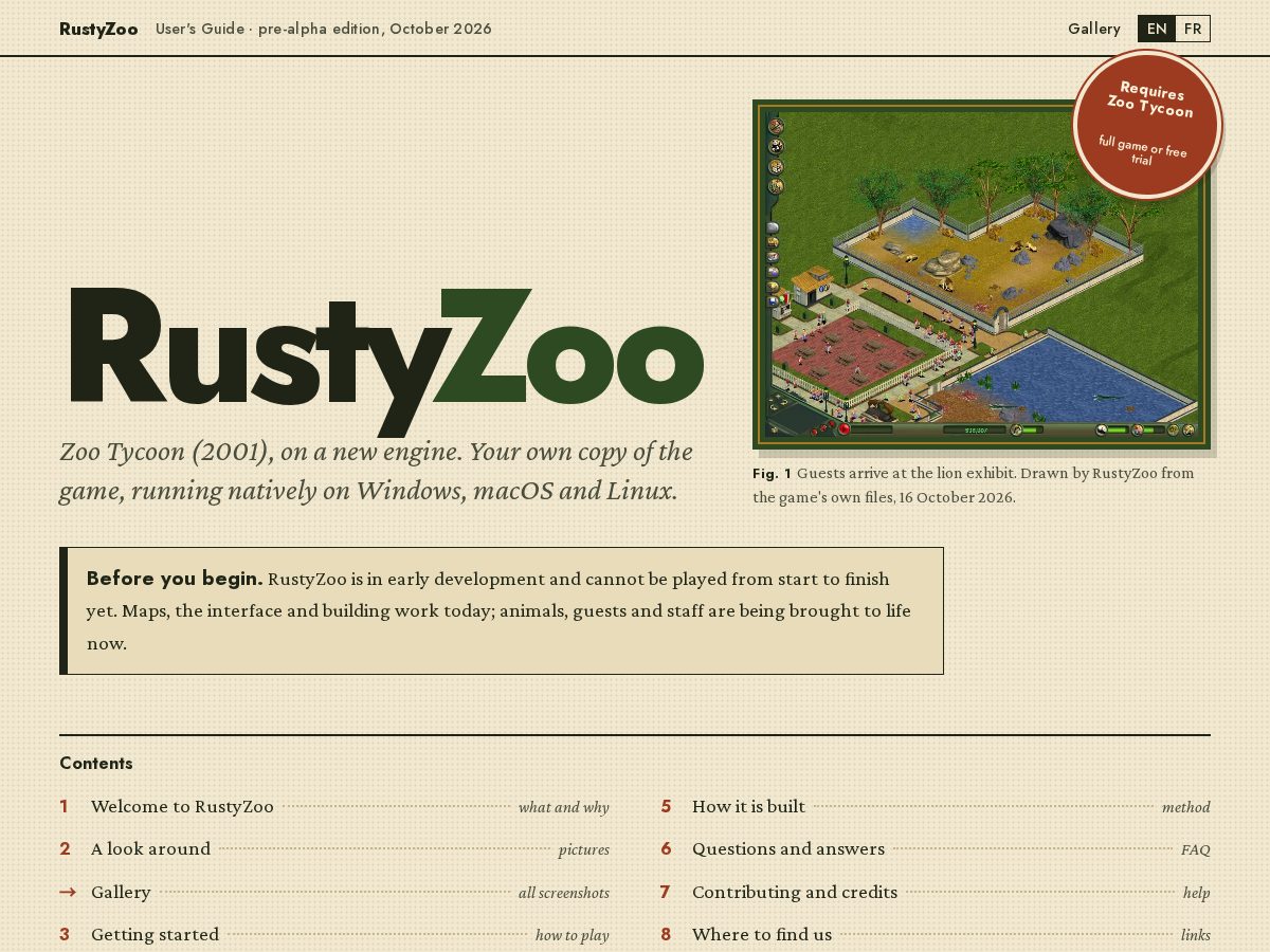 Landing-page snapshot of rustyzoo.com