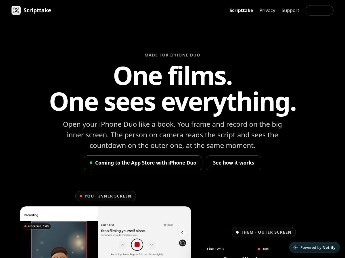 Landing-page snapshot of scripttake.com
