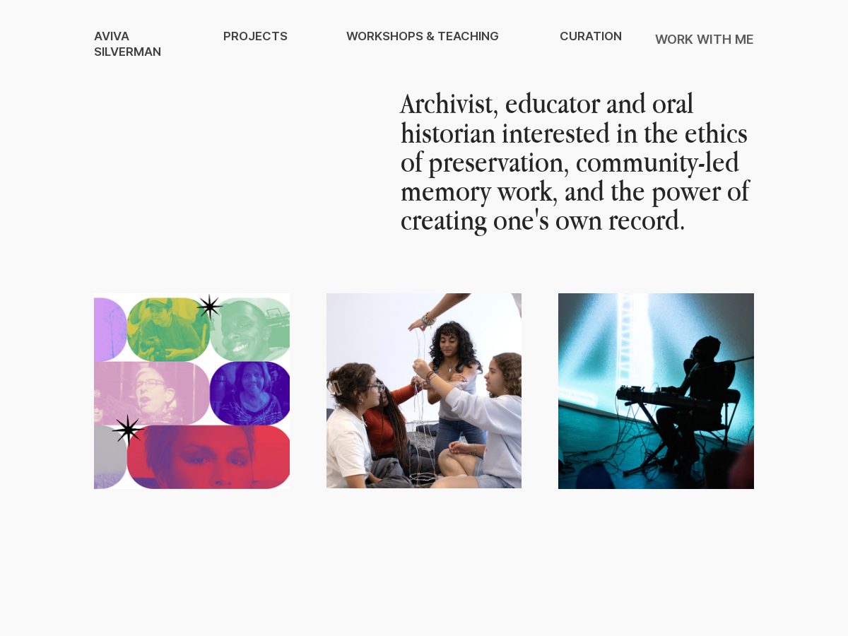 Landing-page snapshot of silvermanarchives.com
