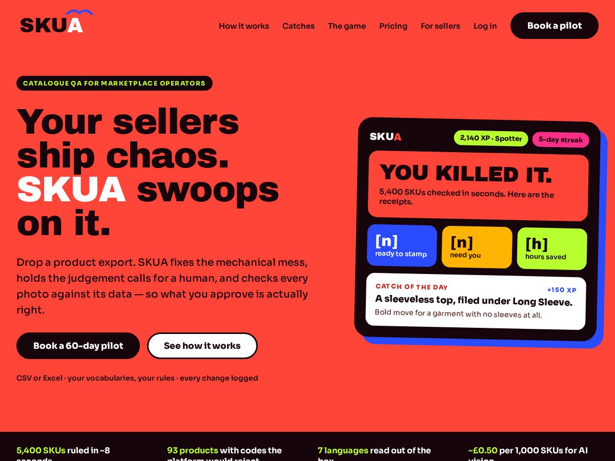 Landing-page snapshot of skuacommerce.com