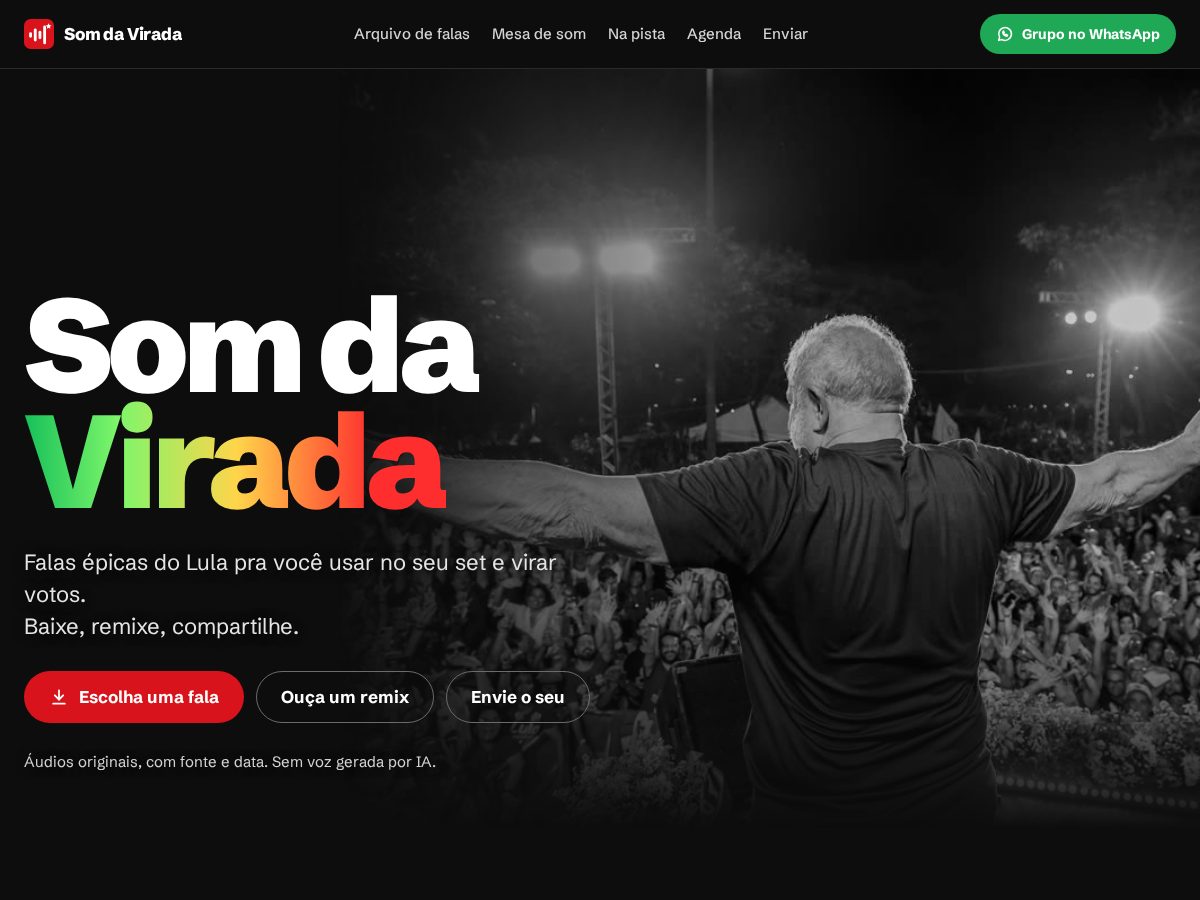 Landing-page snapshot of somdavirada.com