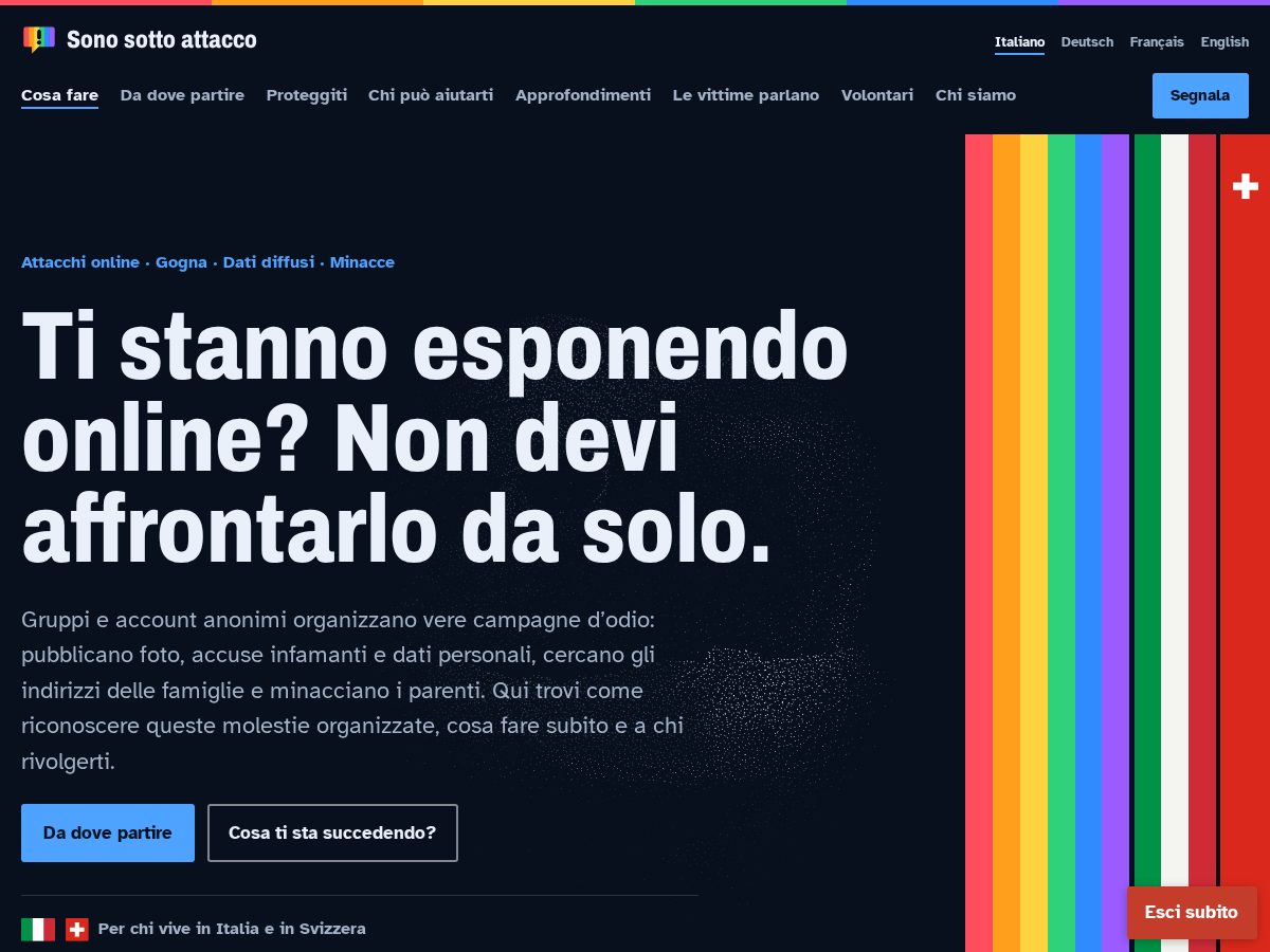 Landing-page snapshot of sonosottoattacco.com