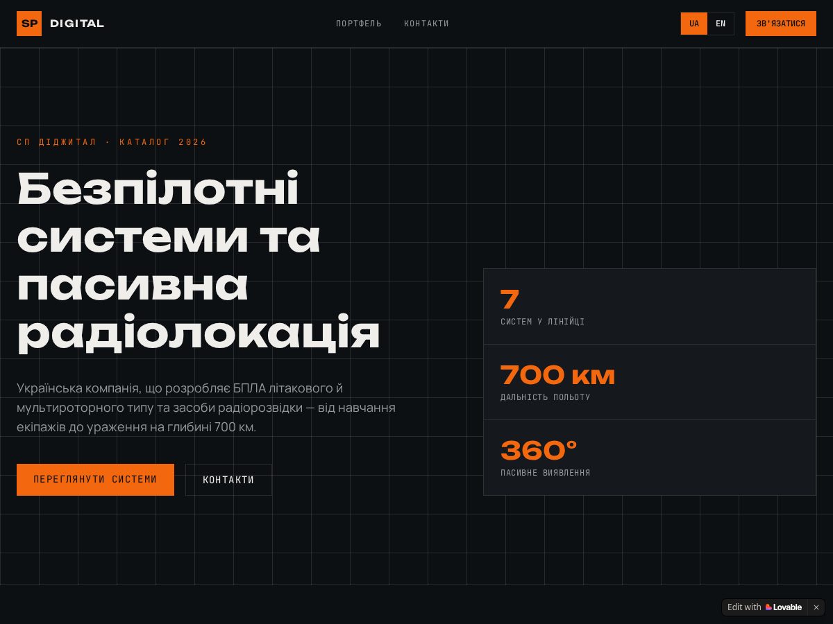 Landing-page snapshot of sp-digital.tech
