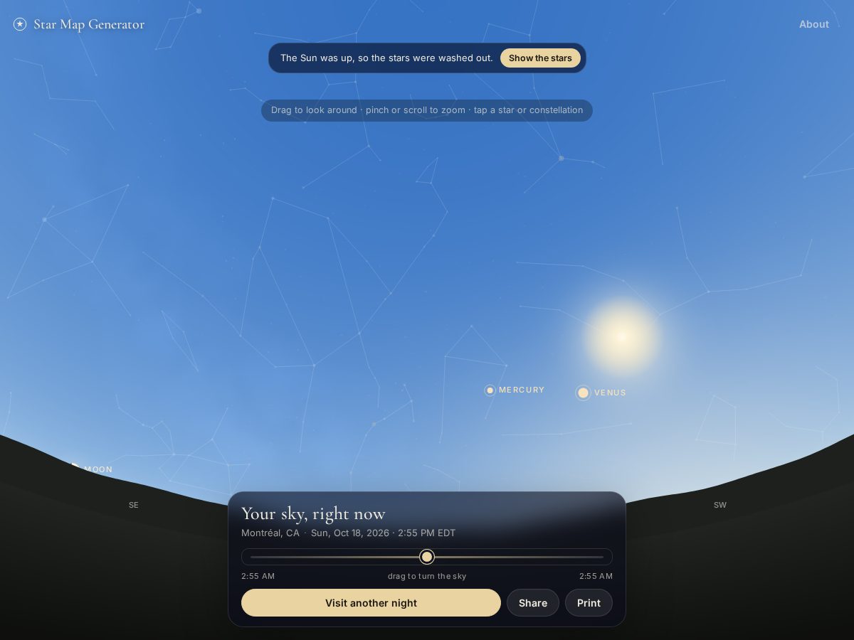 Landing-page snapshot of starmapgenerator.org