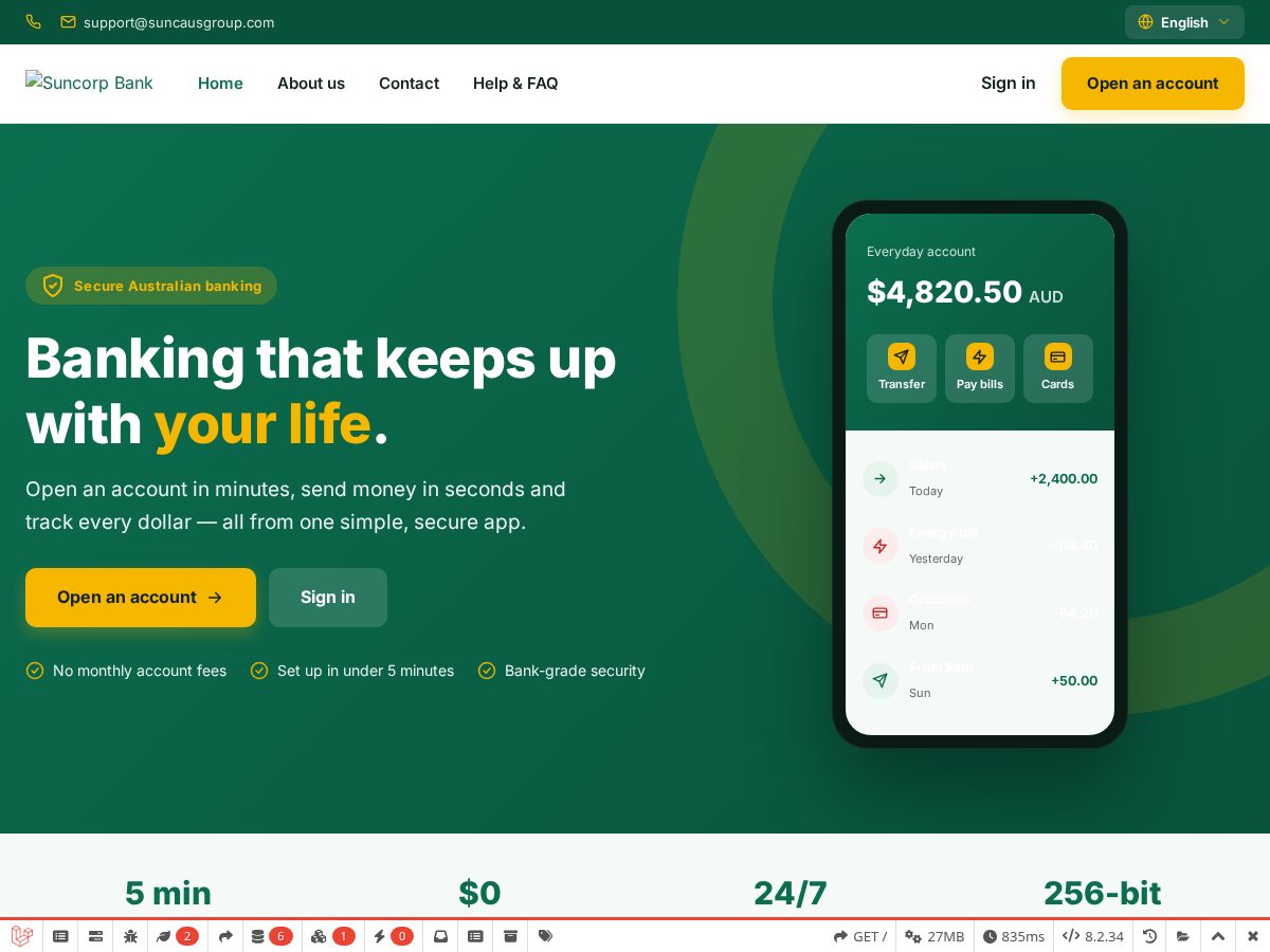 Landing-page snapshot of suncausgroup.com