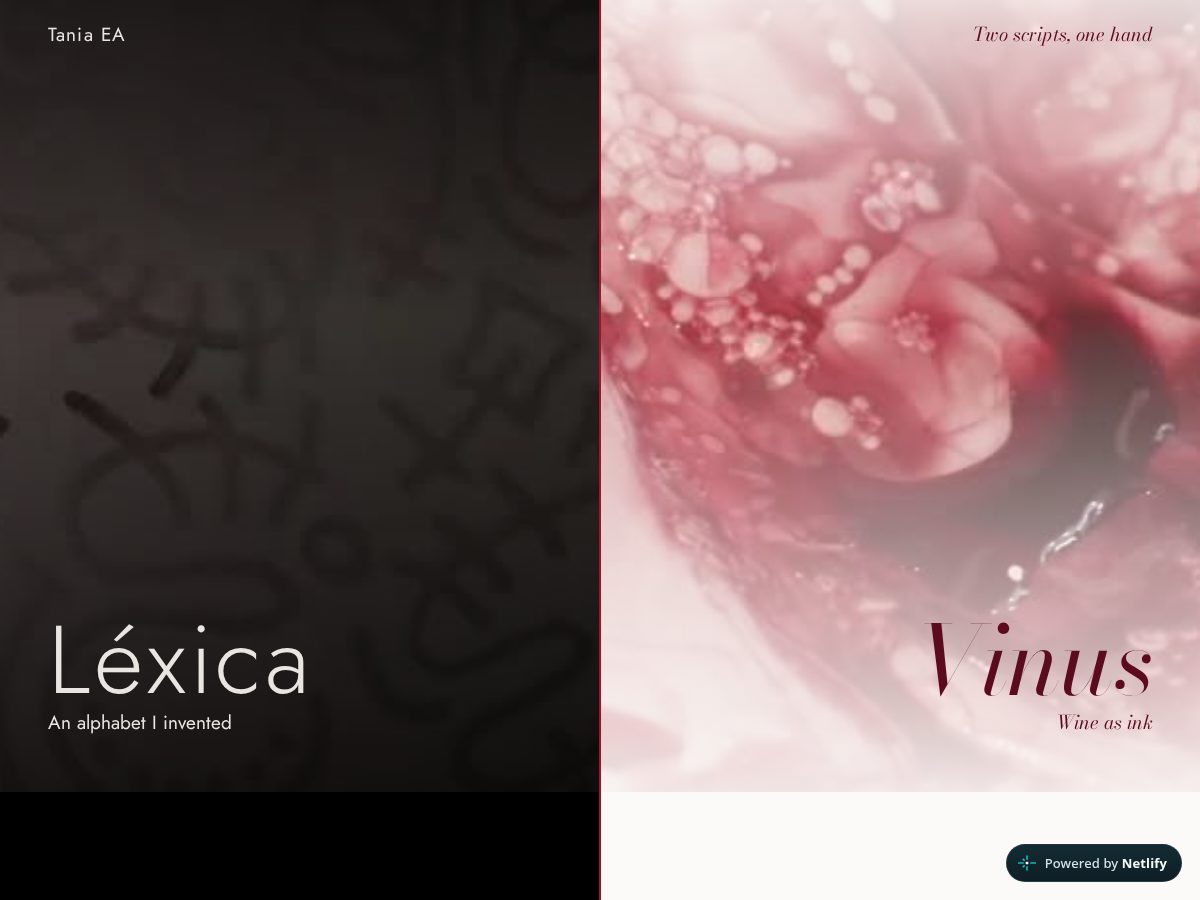 Landing-page snapshot of taniaea.art