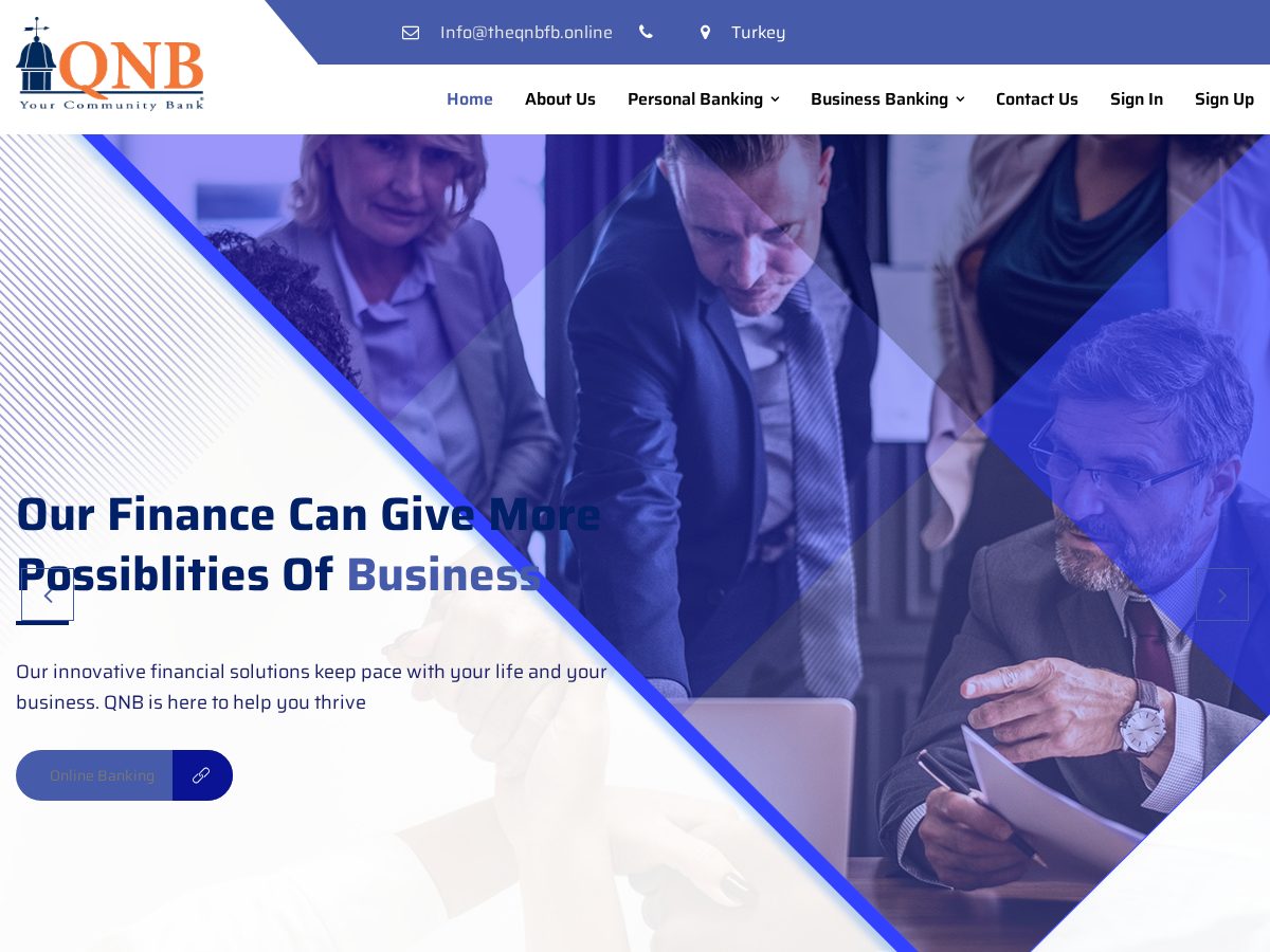 Landing-page snapshot of theqnbfb.online
