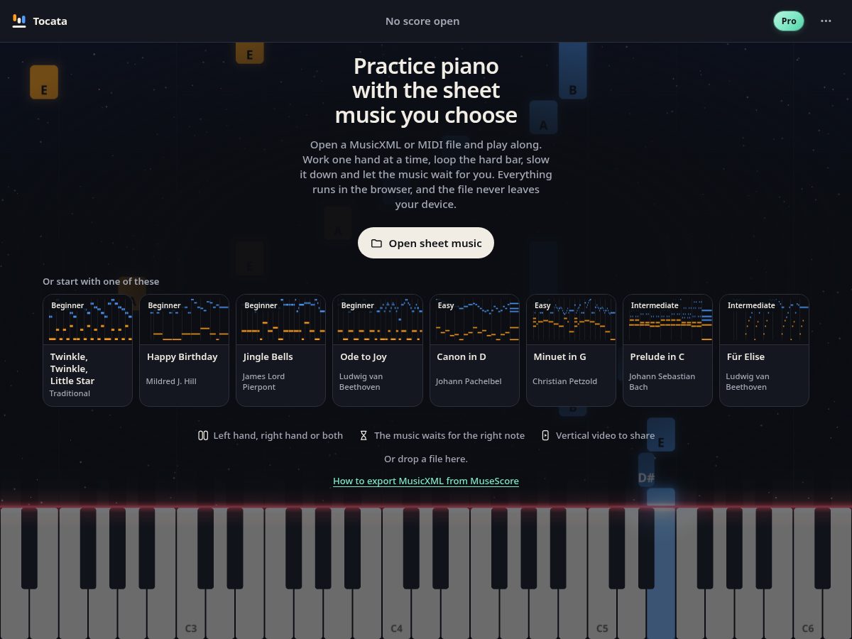 Landing-page snapshot of tocata.app