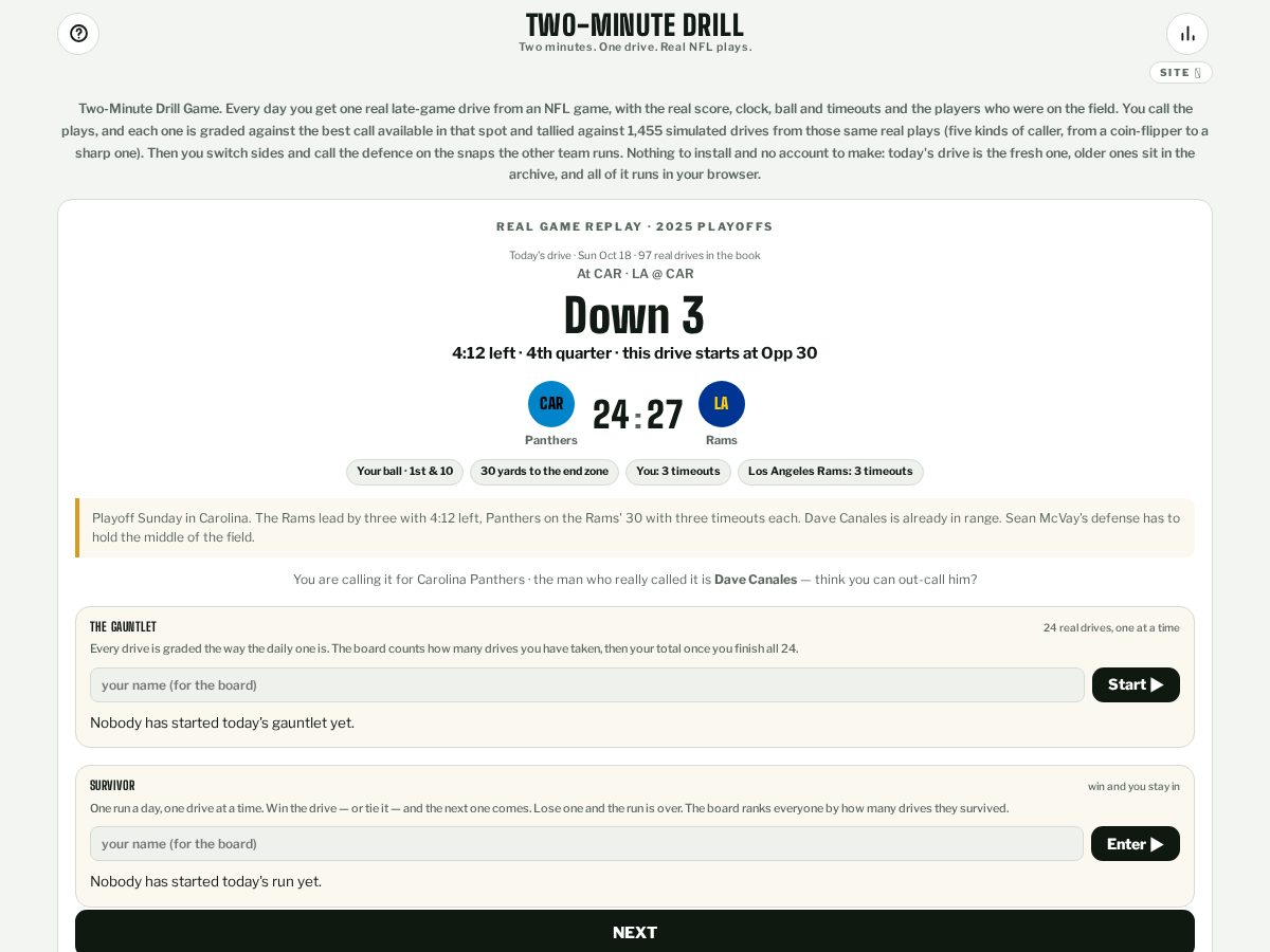 Landing-page snapshot of twominutedrill.online