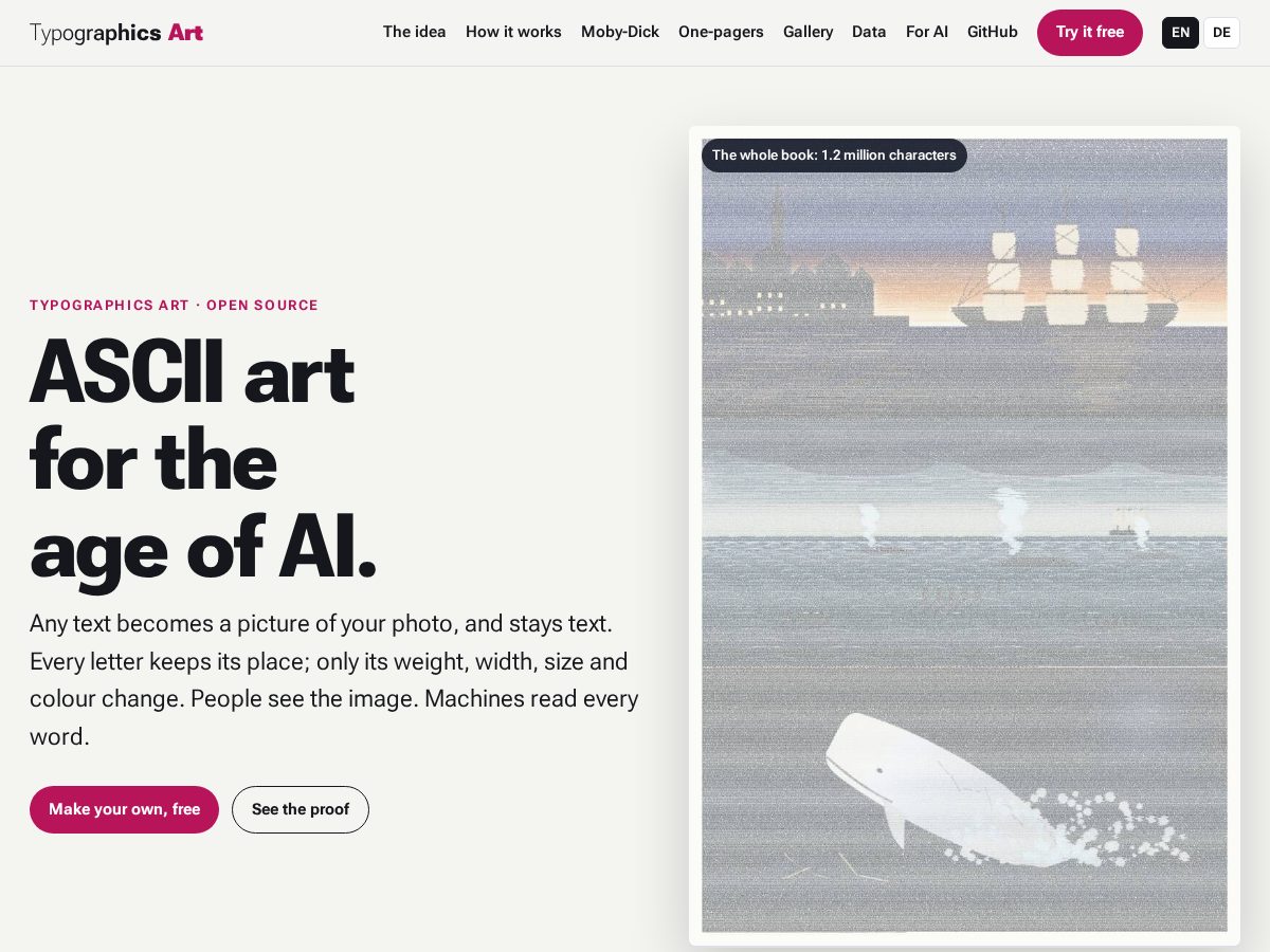 Landing-page snapshot of typographic-art.org