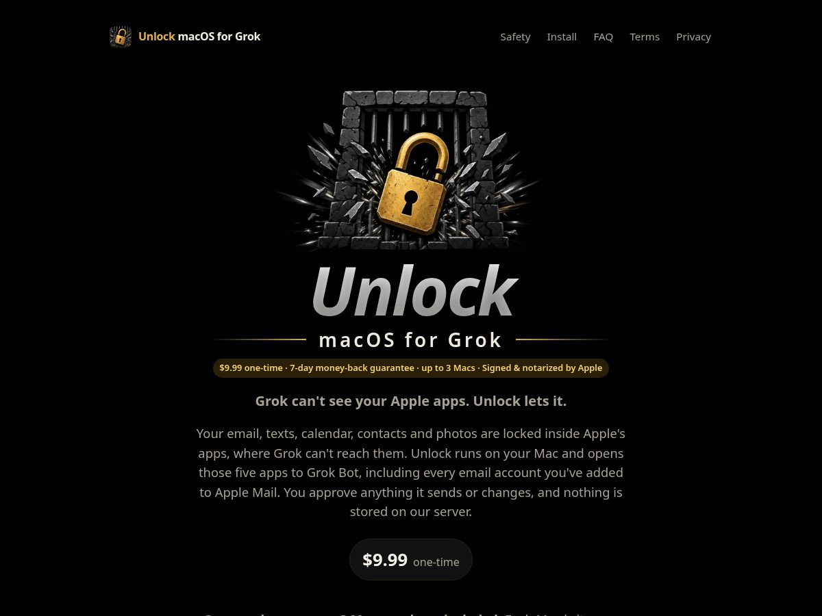 Landing-page snapshot of unlockmac.app