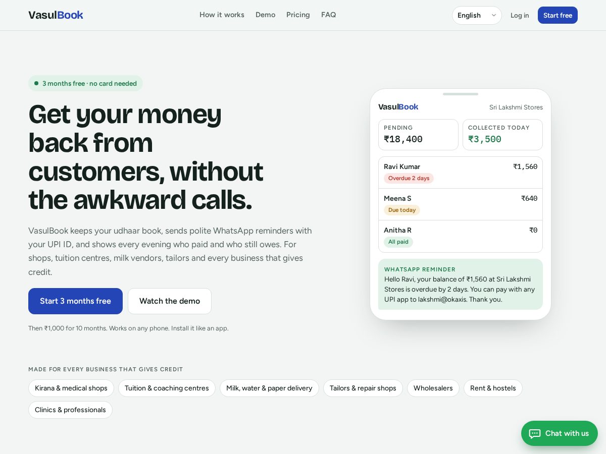 Landing-page snapshot of vasulbook.com