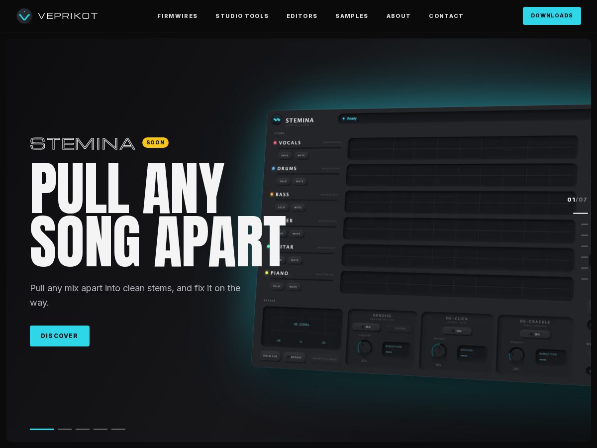 Landing-page snapshot of veprikotaudio.com