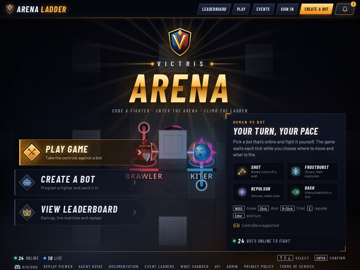 Landing-page snapshot of victrisarena.com