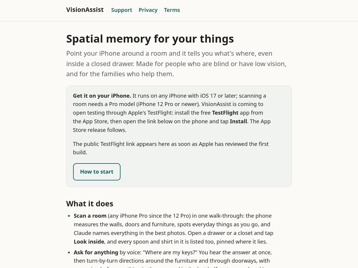 Landing-page snapshot of visionmap.store