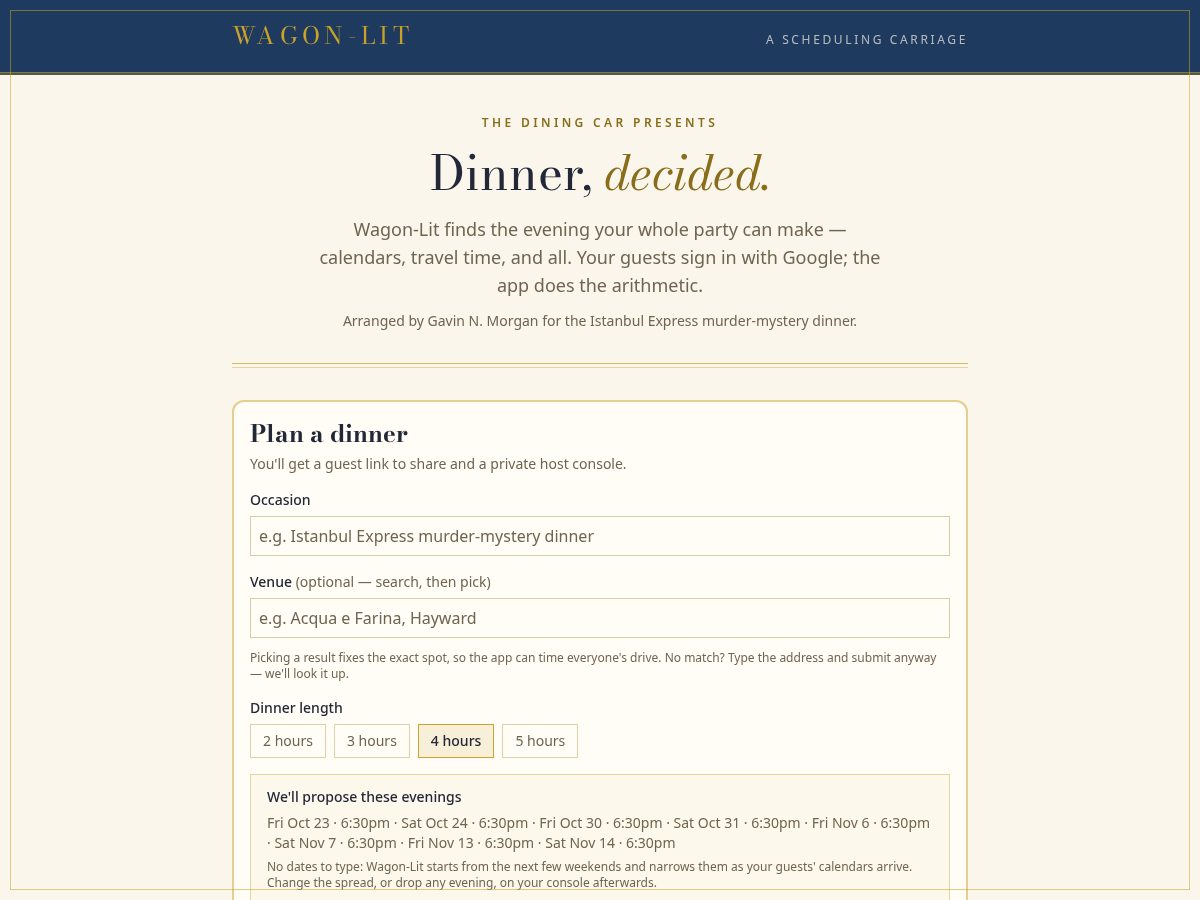 Landing-page snapshot of wagonlit.club