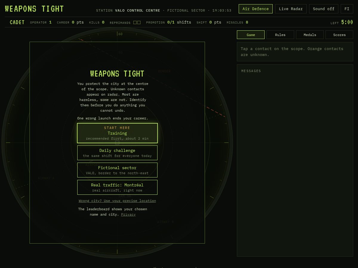 Landing-page snapshot of weapons-tight.com
