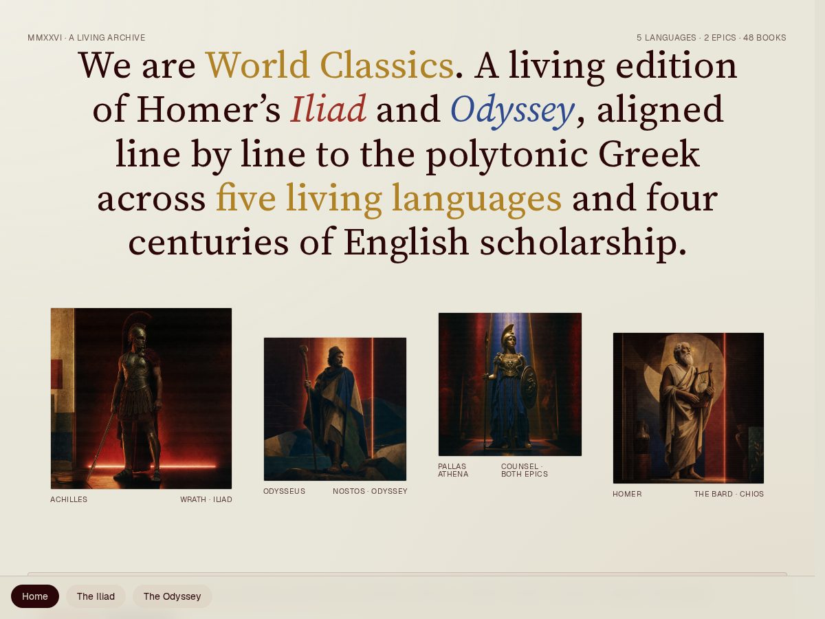 Landing-page snapshot of worldclassics.org