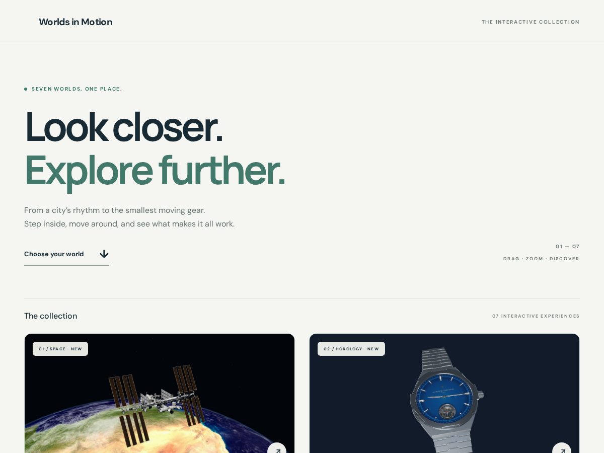 Landing-page snapshot of worldsinmotion.fun