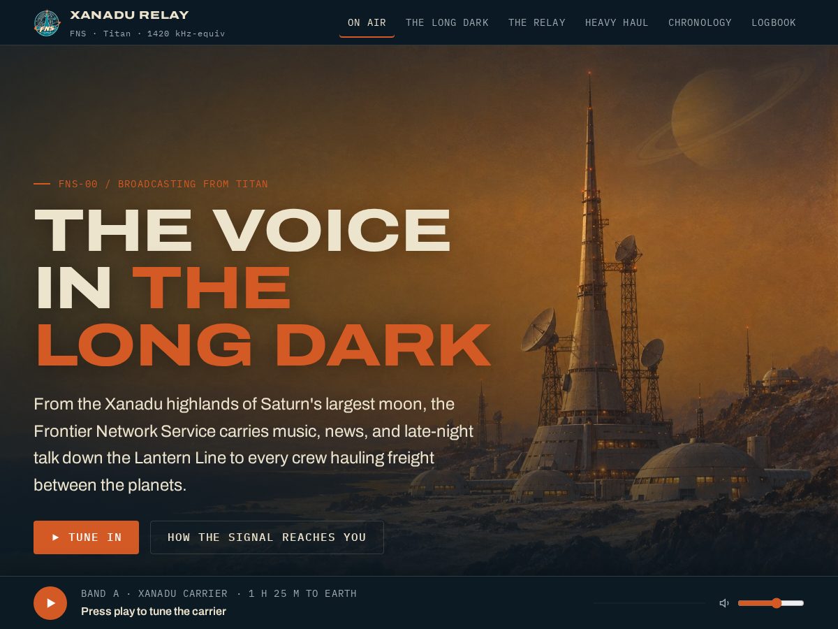 Landing-page snapshot of xanadurelay.com