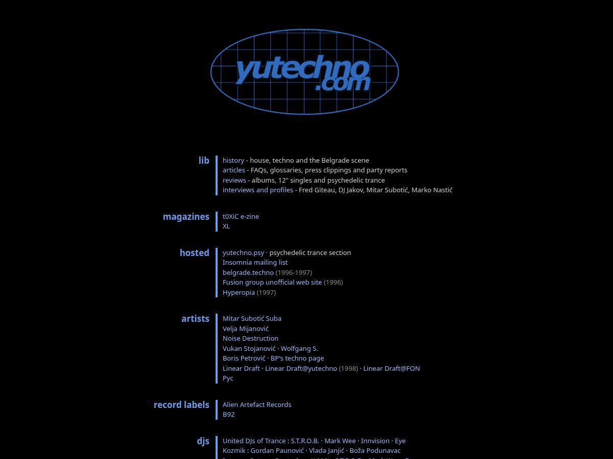 Landing-page snapshot of yutechno.com
