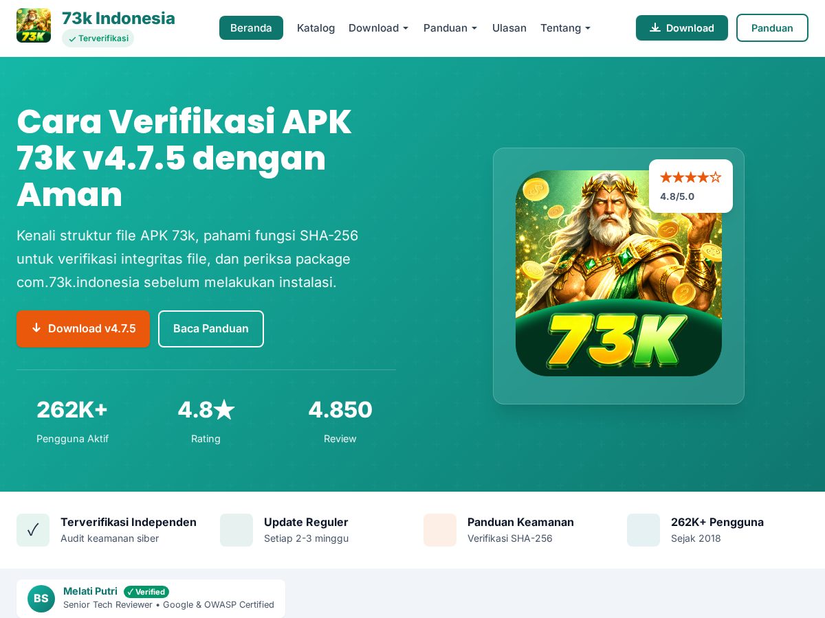 Landing-page snapshot of 73kmo.com