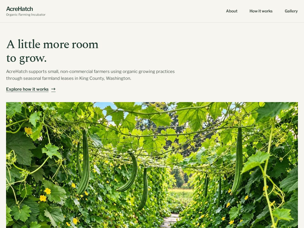 Landing-page snapshot of acrehatch.org