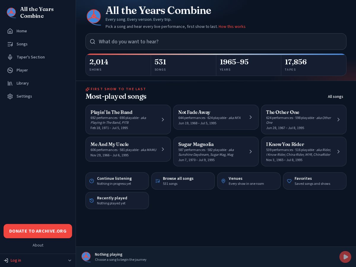 Landing-page snapshot of alltheyearscombine.live