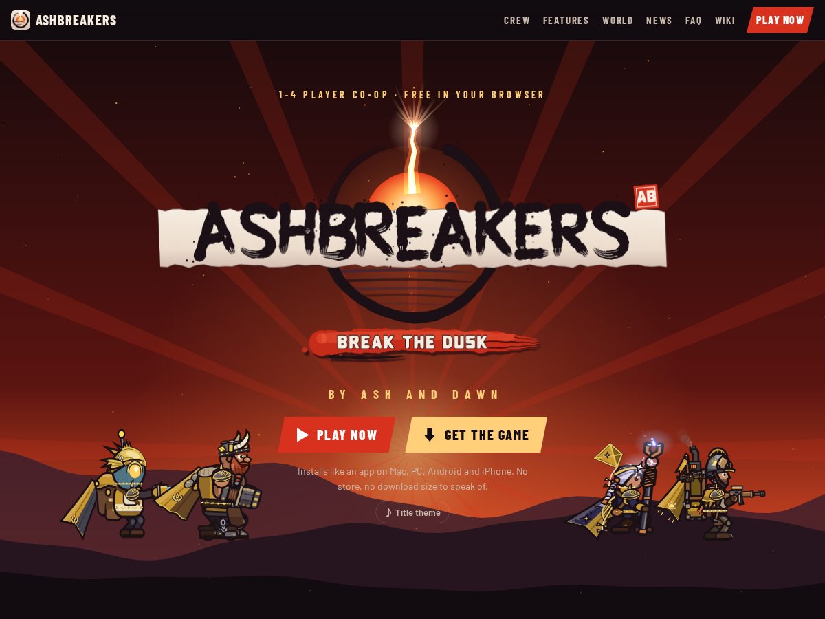 Landing-page snapshot of ashbreakers.com