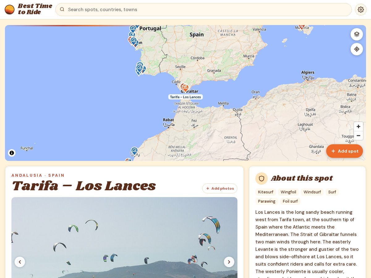 Landing-page snapshot of besttimetoride.com