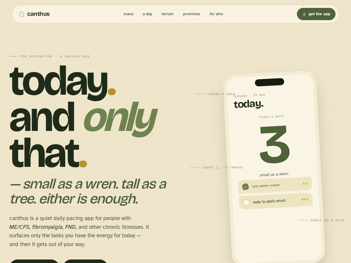Landing-page snapshot of canthus.org