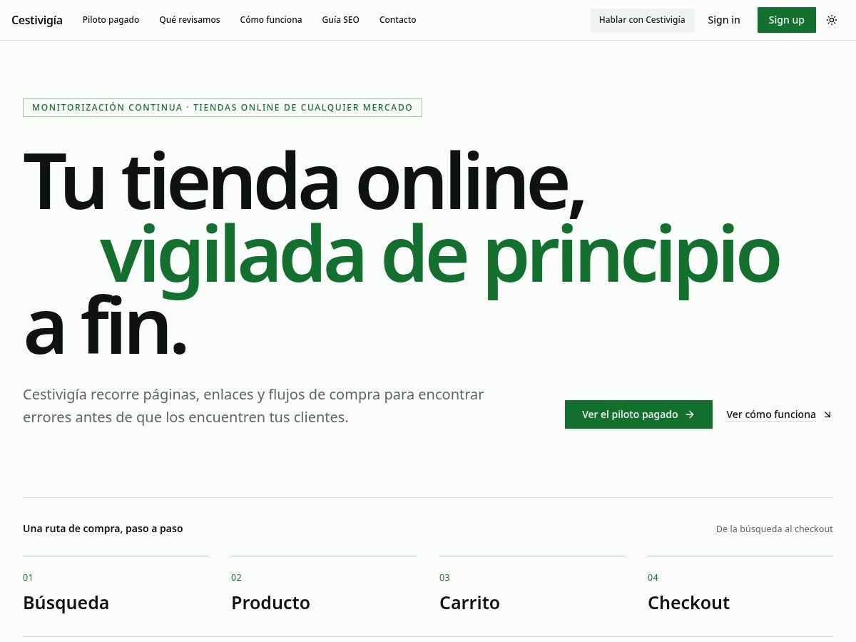 Landing-page snapshot of cestivigia.com
