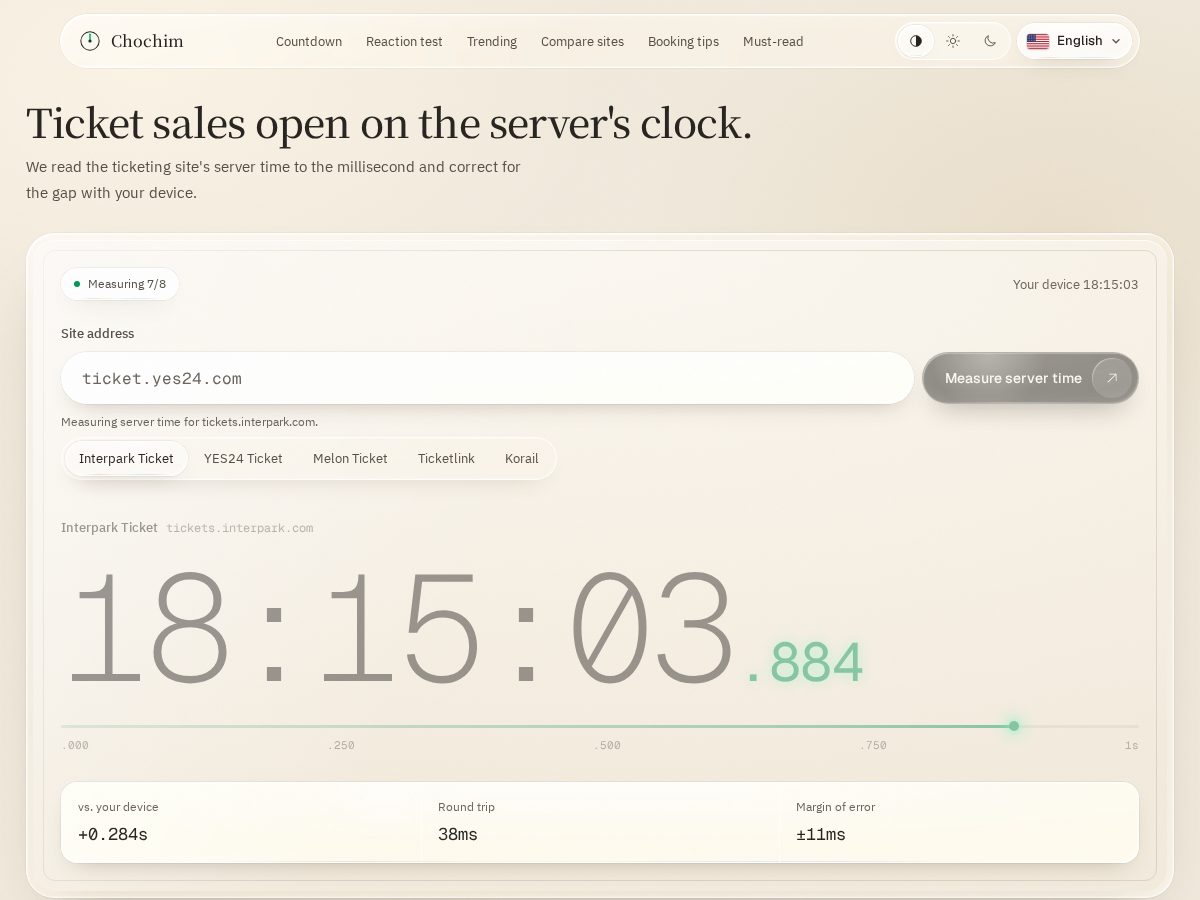 Landing-page snapshot of chochim.com